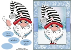 Santas Little Helper in a Black & White Hat