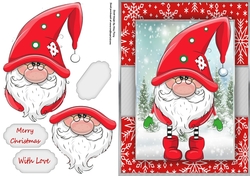 Cute Christmas Elf In Santa Hat