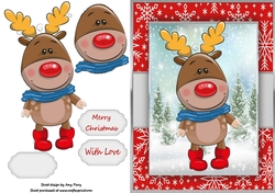 Cute Reindeer In Red Boots