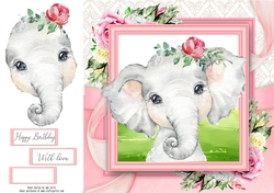 Cute Grey Elephant 8x8