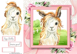 Cute Brown & White Llama 8x8