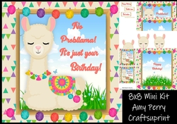 No Probllama its just your birthday Lllama fun 8x8 Mini Kit