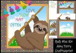 Live slow nap often sloth 8x8 mini kit