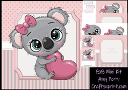 Gorgeous Koala With Heart  8x8 Mini Kit
