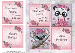 If friends were flowers, I would pick you Panda & Koala 8x8