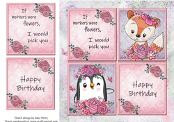 If mothers were flowers, I would pick you Fox & Penguin 8x8