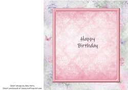 Beautiful Pink & Purple Insert Happy Birthday 8x8