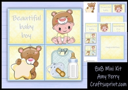 Baby Boy Cube Bear 8x8 Mini Kit