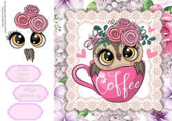 I love you a latte Owl (Coffee Humour) 8x8