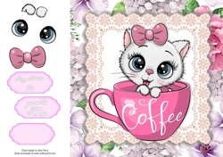 You are the cream to my coffee Cat (Coffee Humour) 8x8