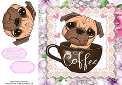 Words cannot espresso how much you mean to me Pug (Coffee Humour) 8x8