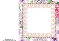 Beautiful pink & purple floral insert blank
