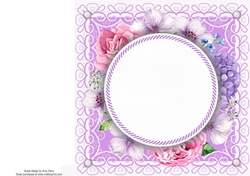 Beautiful pink & purple watercolour insert blank 8x8
