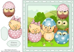 Gorgeous Easter Chick With Owls 8x8