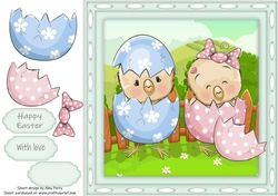 Gorgeous Pair of Easter Chicks 8x8