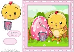 Gorgeous Easter Chick Painting A Egg 8x8