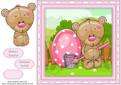 Gorgeous Easter Bear  Painting A Egg 8x8