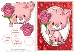 Cute Valentine Cat With Pink Rose 