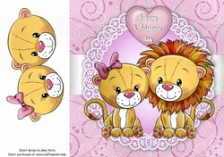 Valentine Lion Couple 8x8