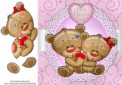 Valentine Light Brown Bear Couple 8x8