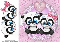 Valentine Panda Couple 8x8