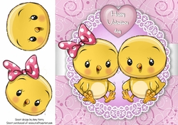 Valentine Chick Couple 8x8