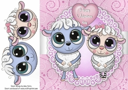 Valentine Sheep Couple 8x8