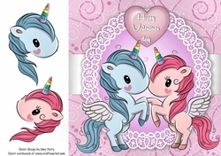 Valentine Unicorn Couple 8x8