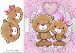 Valentine Cuddly Bear Couple 8x8