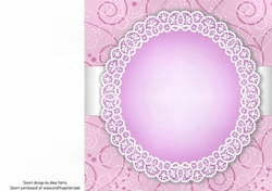 Beautiful Dusky Pink Lace Insert Blank 8x8