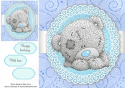 Gorgeous Laying Down Grey Bear 8x8