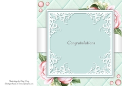 Beautiful Blue & Pink Peony Insert 8x8