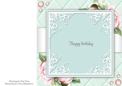 Beautiful Blue & Pink Peony Insert 2 8x8