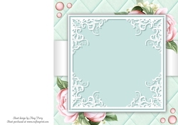 Beautiful Blue & Pink Peony Insert 3 8x8