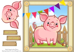Cute Farmyard Pig 8x8