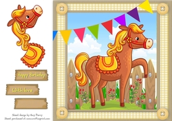 Cute Farmyard Horse 8x8