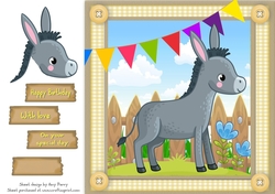 Cute Farmyard Donkey 8x8