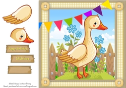 Cute Farmyard Goose 8x8
