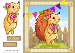 Cute Farmyard Hedgehog 8x8
