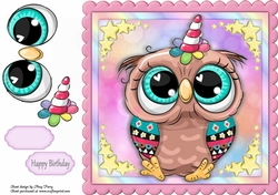 Beautiful Owl Unicorn 8x8
