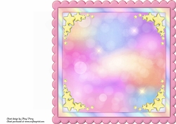 Gorgeous Pink Scalloped Frame Blank Insert 8x8