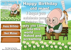 Funny Birthday Old Man 1 8x8