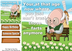 Funny Birthday Old Man 6 8x8