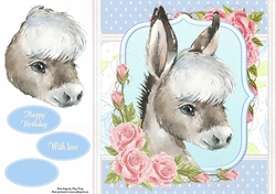Gorgeous Brown Donkey Shabby Chic 8x8