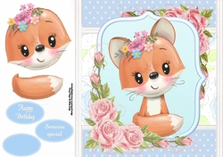 Gorgeous Orange Fox Shabby Chic 8x8
