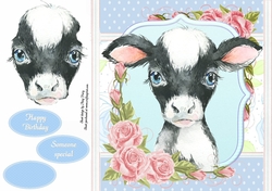 Gorgeous Black & White Goat Shabby Chic 8x8