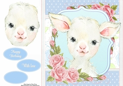 Gorgeous White Lamb Shabby Chic 8x8