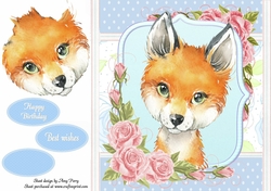 Gorgeous Orange & White Fox Shabby Chic 8x8