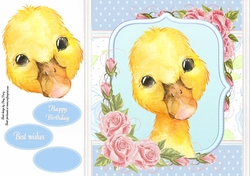 Gorgeous Yellow Chick Shabby Chic 8x8