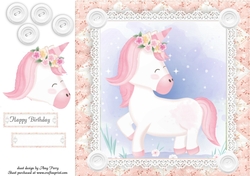 Gorgeous Unicorn Shabby Chic 8x8